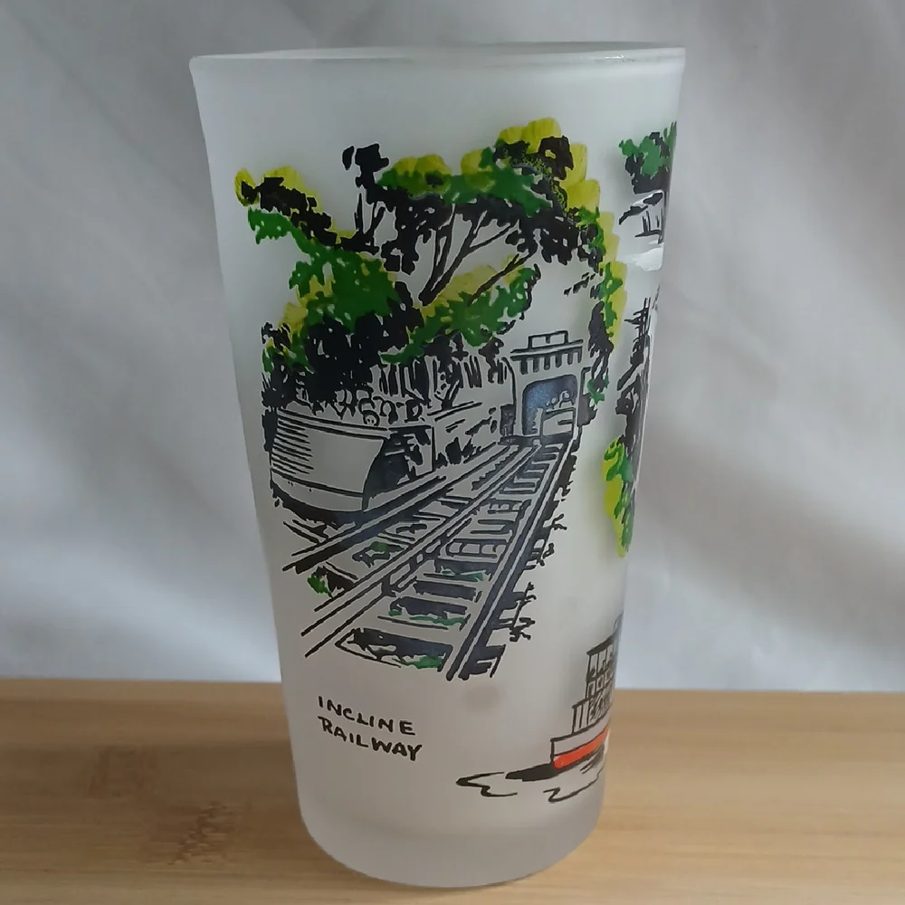 Vintage Hazel Atlas Niagara Falls Frosted Souvenir Tumbler